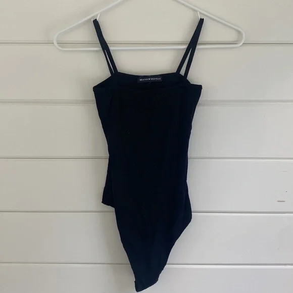Brandy Melville | Black Square Neck Strappy Bodysuit | Great Condition - Picture 2 of 5